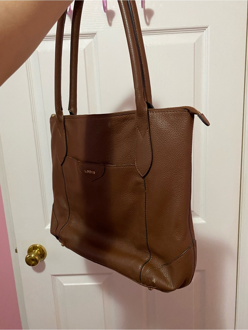Lodis Large Brown Leather Tote Bag Women’s Tote Bag - Picture 6 of 16